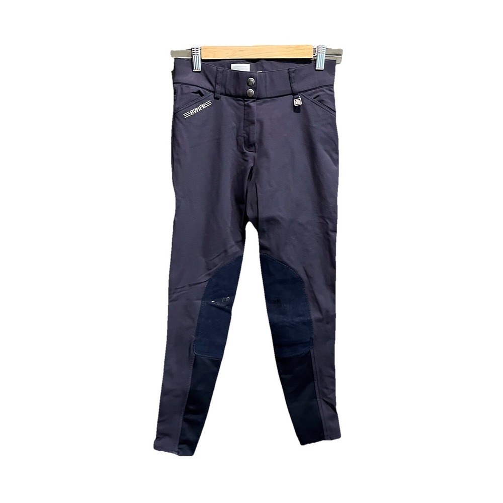 ROMFH Navy Equestrian Women's Breeches Pants Size 24R‎ Knee Patch